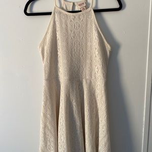 White Lace Halter Dress